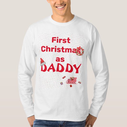 T-shirt Premier Sweatshirt de Noël de papa (Devant)