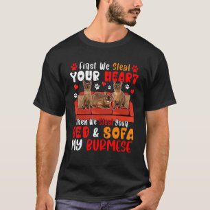 T-shirt Premier volé cœur mignon puis lit et canapé mon Bi