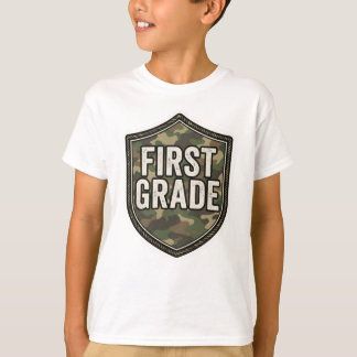 T-shirt Première année Camo pour garçons | Retour à l'écol
