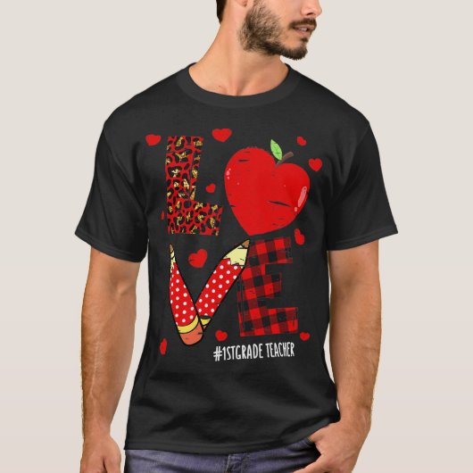 T-shirt Première année Enseignant Vie Saint-Valentin Leopa (Devant)