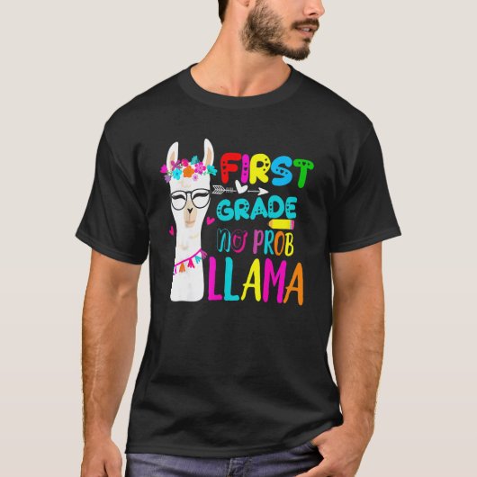 T-shirt Première Année No Prob Llama Enseignant 100e Jour  (Devant)