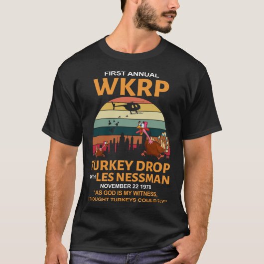 T-shirt Première chute annuelle WKRP Turquie avec Les Ness (Devant)