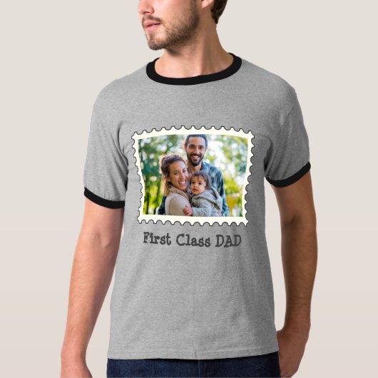 T-shirt PREMIÈRE CLASSE DAD Best Papa photo horizontale pe (Devant)