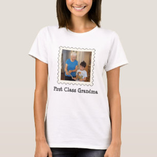 T-shirt Première Classe grand-mère nana personnalisée phot