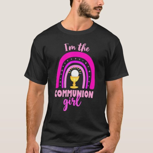 T-shirt Première Communion Boho Arc-en-ciel pour filles 20 (Devant)