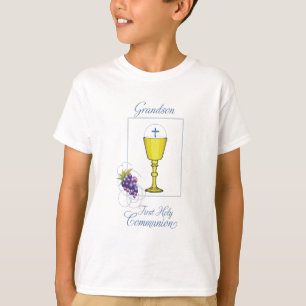 T-shirt Première communion de petit-fils, Chalice avec hôt