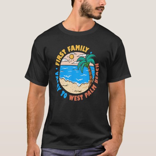 T-shirt Première Famille Vacay À West Palm Beach Floride S (Devant)
