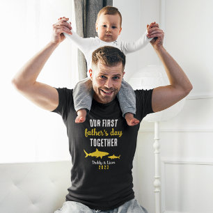 T-shirt Première fête des pères requin personnalisée