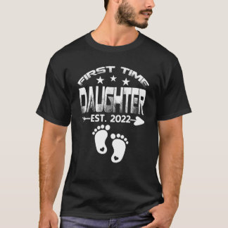 T-shirt Première Fille Est 2022 Bébé Funny Père D