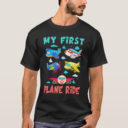 T-shirt Première Fois À Voler Mon Premier Avion Ride Boys  (Devant)