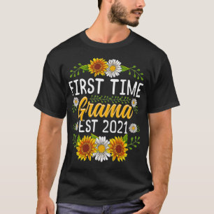 T-shirt Première Fois Grama Est 2021 Cadeaux Tournesols No