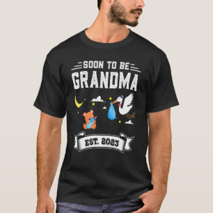 T-shirt Première Fois Grandma Est 2023 Promue À Granny 202