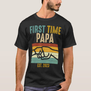 T-shirt Première Fois Papa Est 2023 Fist Bump Promu Nouvea