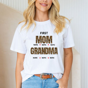 T-shirt PREMIÈRE MAMAN MAINTENANT GRAND-MÈRE Nana & noms p