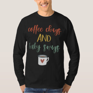 T-shirt Première Maman Retro Chugs De Café Et Bébé Snugs N