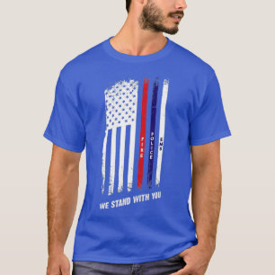 T-shirt Première réponse Police incendie EMS mince bleu 