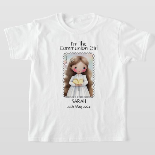 T-shirt Première Sainte Communion - Filles Image Option 1 (Poser)