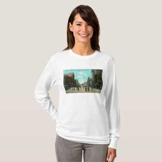 T-shirt Première vue d'avenue d'avenue pionnière (Devant entier)