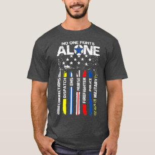 T-shirt Premières réponses Police de ligne mince améric