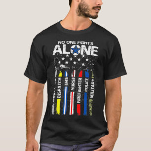 T-shirt Premières réponses Police de ligne mince américain