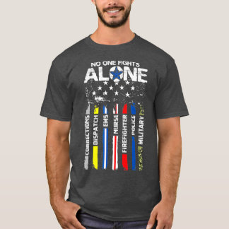T-shirt Premières réponses Police de ligne mince américain