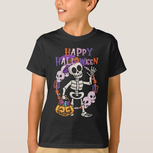 T-shirt Premium Black Youth Tee - Halloween Amusant pour l (Devant)