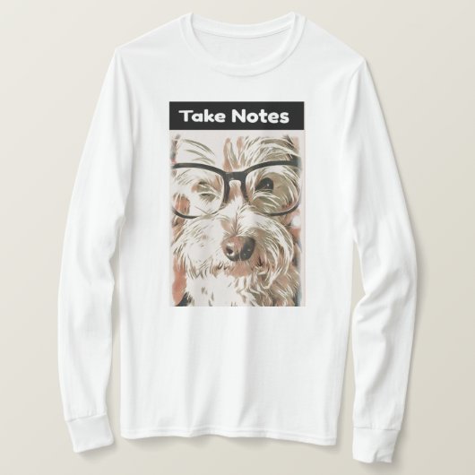 T-shirt Prenez des notes Chemise à manches longues Westie (Design devant)