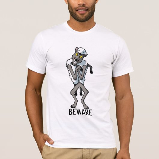 T-shirt PRENEZ GARDE des loups DANS L'HABILLEMENT de (Devant)