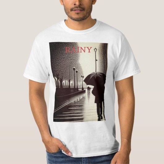 T-shirt Prenez la pluie en style avec le parapluie de nos (Devant)