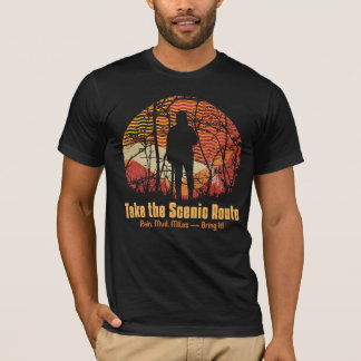 T-shirt Prenez la Route Pittoresque. Pluie, Boue, Miles, A