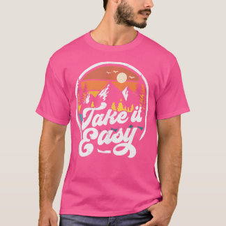 T-shirt Prenez-Le Facile Rétro Camping Randonnée Camper Ex