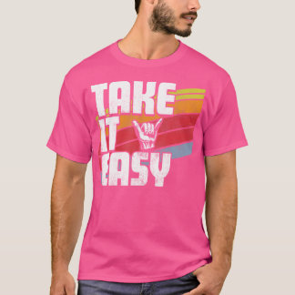 T-shirt Prenez-Le Facile Rétro En Plein Air Camping Randon