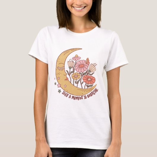 T-shirt Prenez un moment pour respirer - boho super lune f (Devant)