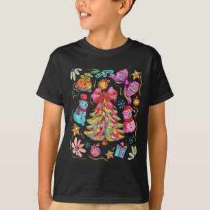 T-shirt Préparatifs de Noël Coquette Arc en Ruban Dentelle