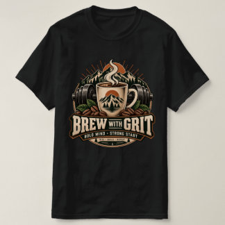 T-shirt Préparer avec du cran Café vintage Fitness Force