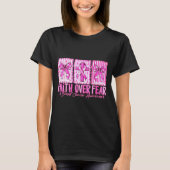 T-shirt Preppy Faith Over Fear Breast Cancer Bow Warrior C (Devant)