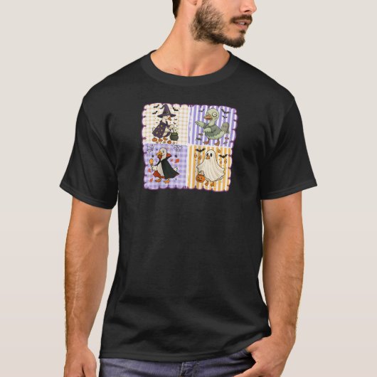 T-shirt Preppy Goose Halloween Éffrayant Ghost Witch Citro (Devant)