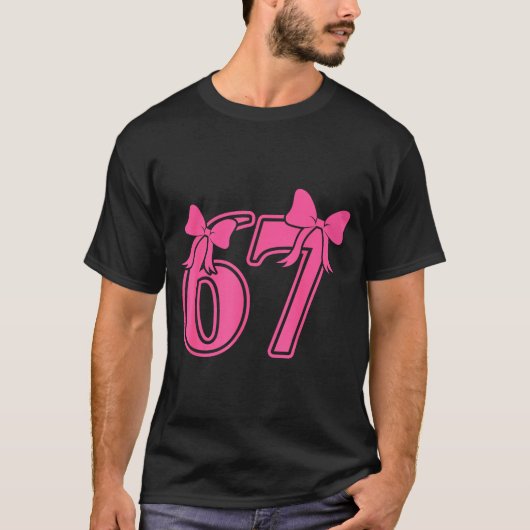 T-shirt Preppy Nk Coquette Bow Lace 67 Six Seven Meme Wome (Devant)