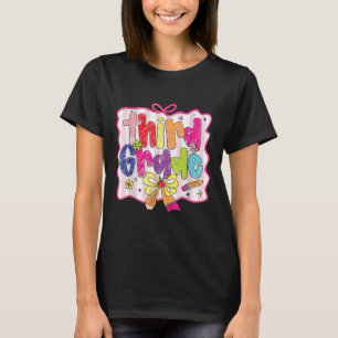 T-shirt Preppy Retour À L'École Coquette Troisième Classe 