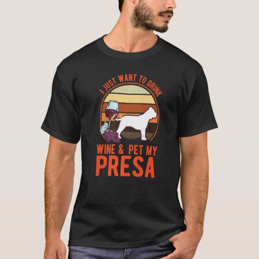 T-shirt Presa Canario And Wine Dogo Canario Presa (Devant)