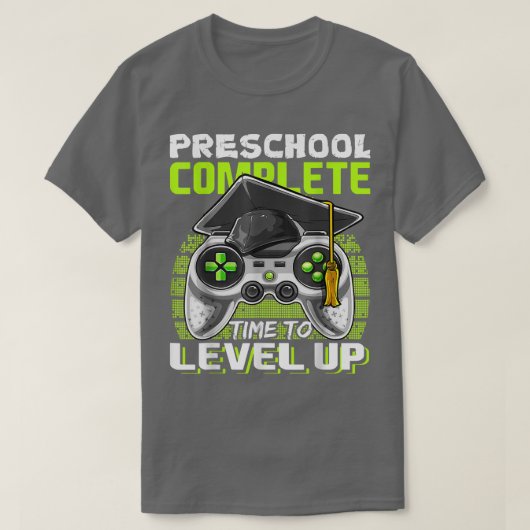 T-shirt Preschool Graduation Level Complete Gamer Last Day (Design devant)