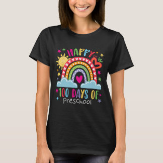 T-shirt Preschool Teacher Girls Kids Rainbow 100 Days Of S
