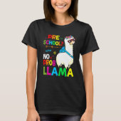 T-shirt Preschool Teacher Rainbow No Prob Llama 100th Day (Devant)