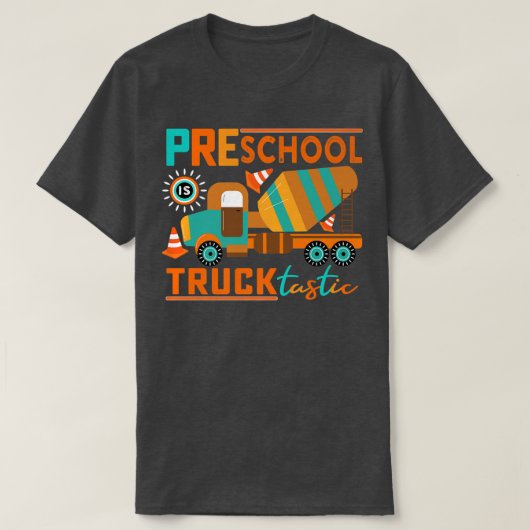 T-shirt Préscolaire Est Tructastic Mignonne Camion Préscol (Design devant)