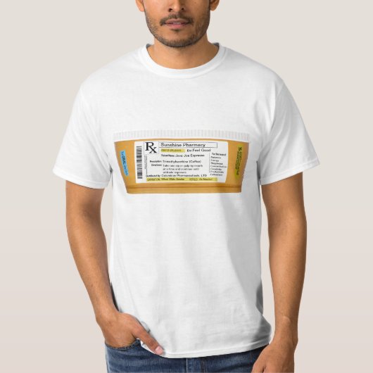 T-shirt Prescription pour le café (Devant)