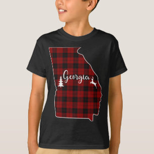 T-shirt Présentation de Noël pour Maman Papa Red Plaid Dee