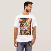T-shirt "Présentation de Whiskers Whimsical Cat Print Coll (Devant entier)