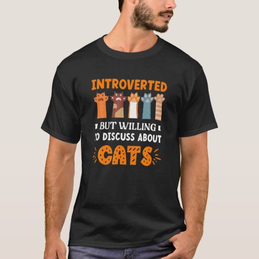 T-shirt Présenté Discuter de Chats Chat Kitty Kitty (Devant)