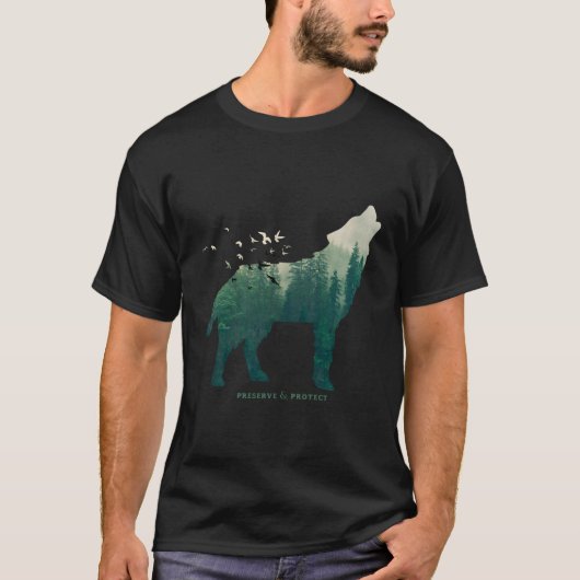 T-shirt Préserver Protéger le loup du parc national (Devant)