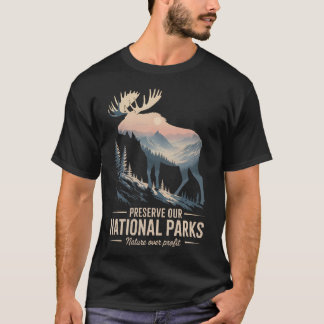 T-shirt Préservons nos parcs nationaux orignaux Sauvons no